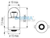 ŻARÓWKA 12V 10W R10W BA15S 18X37MM LONG LIFE BOSMA
