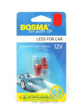 ŻARÓWKA 12V 1XLED STANDARD T10 CZERWONA 2 SZT.