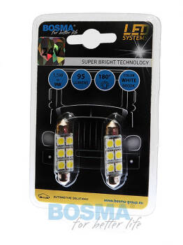 ŻARÓWKA 24V SMD 6XSMD SV8.5 10X41MM BOSMA 2 SZT. 3857