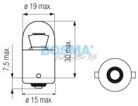 ŻARÓWKA 12V 5W R5W BA15S 18X37MM BOSMA 1581