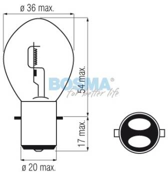 ŻARÓWKA 12V 45/40W BA20D BOSMA 1123