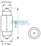 ŻARÓWKA 12V 5W SV8,5 11X30MM BOSMA 1796