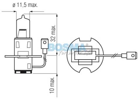 ŻARÓWKA 24V H3 100W PK22S BOSMA 0362