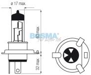 ŻARÓWKI SUPER WHITE 12V 60/55W H4 P43T (TWIN BOX) BOSMA