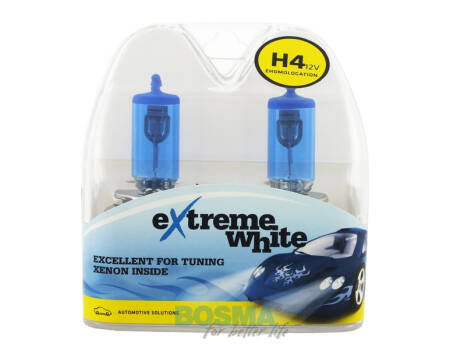 ŻARÓWKI EXTREME WHITE 12V 60/55W H4 P43t (TWIN BOX) BOSMA