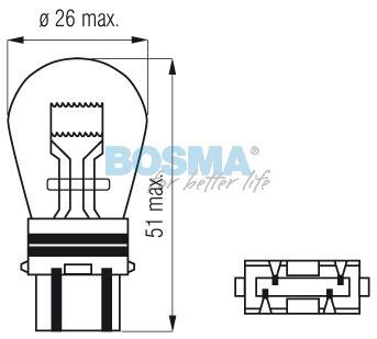 ŻARÓWKA 12V 32/2CP P27/7W S25Q BOSMA