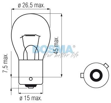 ŻARÓWKA 24V 21W PY21W BAU15S AMBER BOSMA 3493