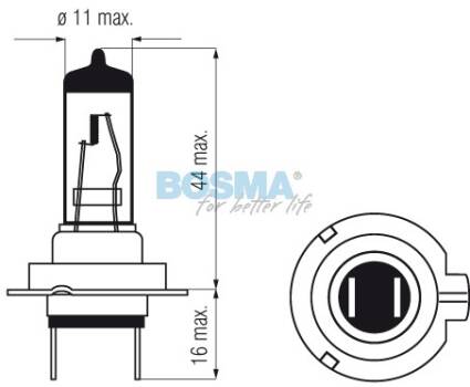 ŻARÓWKA 24V 70W H7 PX26d LONG LIFE HEAVY DUTY BOSMA