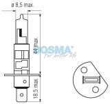 ŻARÓWKA 12V 55W H1 P14,5S LONG LIFE HEAVY DUTY BOSMA