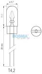 ŻARÓWKA 12V 1W T4,2 WIRE END CAŁOSZKLANA BOSMA 3271